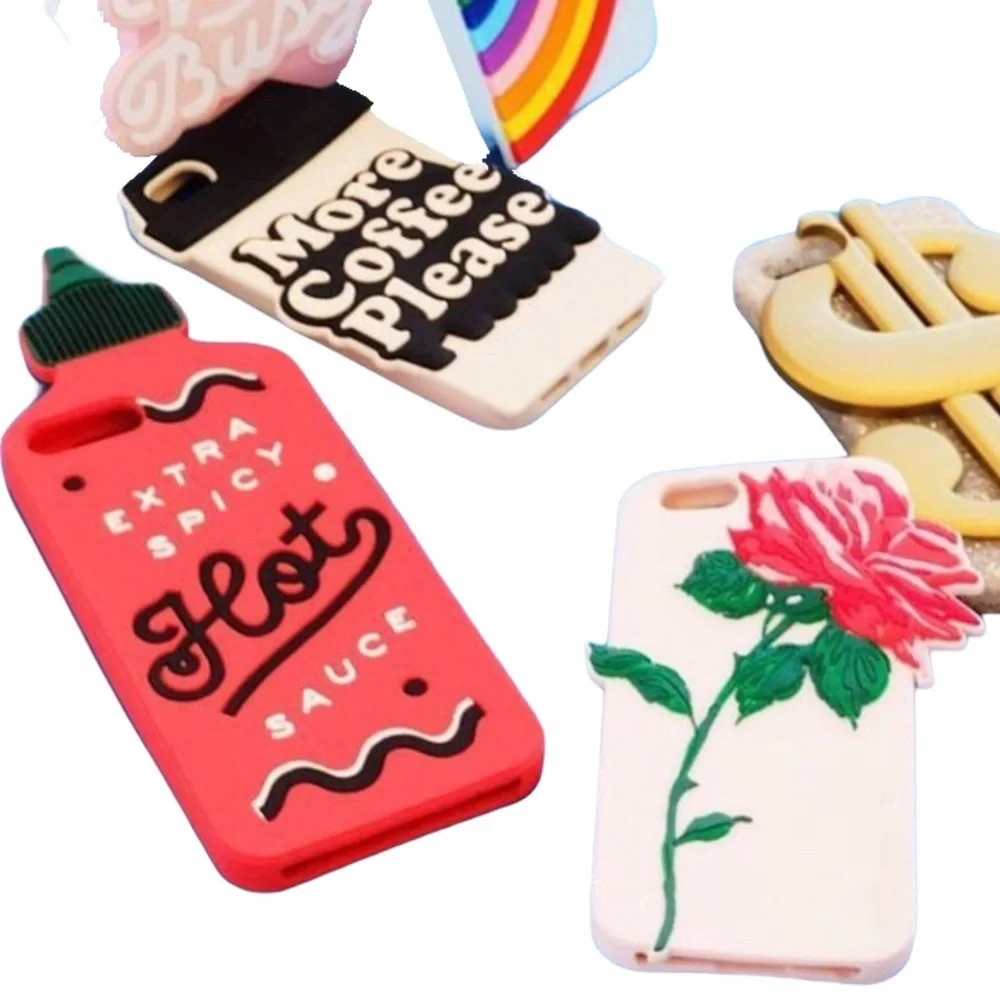new Bando  Hot + Spicy Sauce  iPhone 6 7 8 Protective 3D Phone Case  Red 